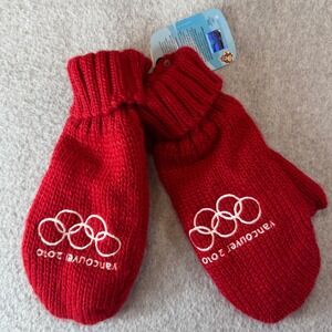 Vancouver 2010 Olympics Mittens Adult L/XL Red NWT Maple Leaf Winter Knit